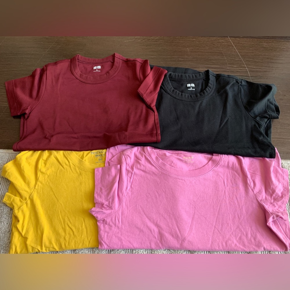 XS Tshirts from J Crew, Madewell and Uniqlo